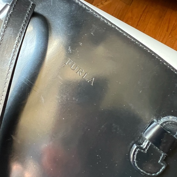 Vintage Furla Leather Tote Y2K Embroidered Swirls - Picture 6 of 10